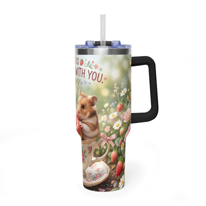 Life Is Sweeter With You Hamster Floral 40oz Thermal Tumbler