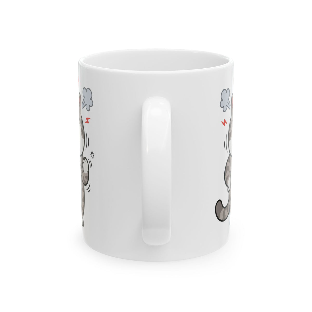 Angry Cute Cat Ceramic Mug (11oz, 15oz) – Funny Grumpy Kitty Coffee Cup