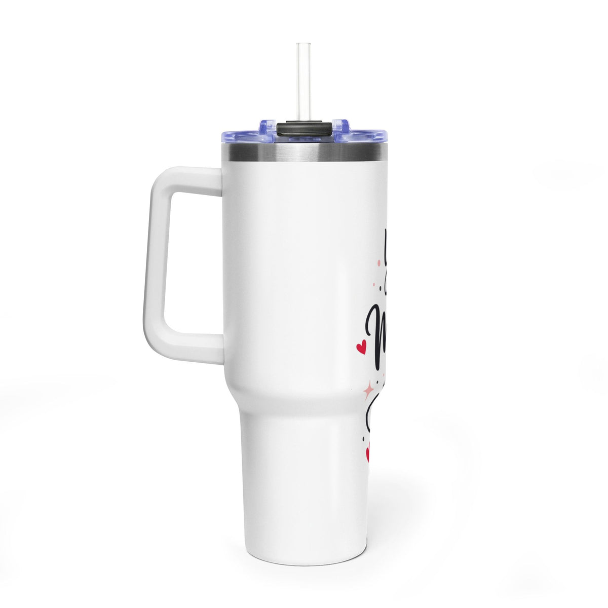 40oz Love-Themed Thermal Tumbler with Handle