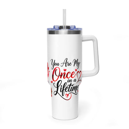 40oz Love-Themed Thermal Tumbler with Handle