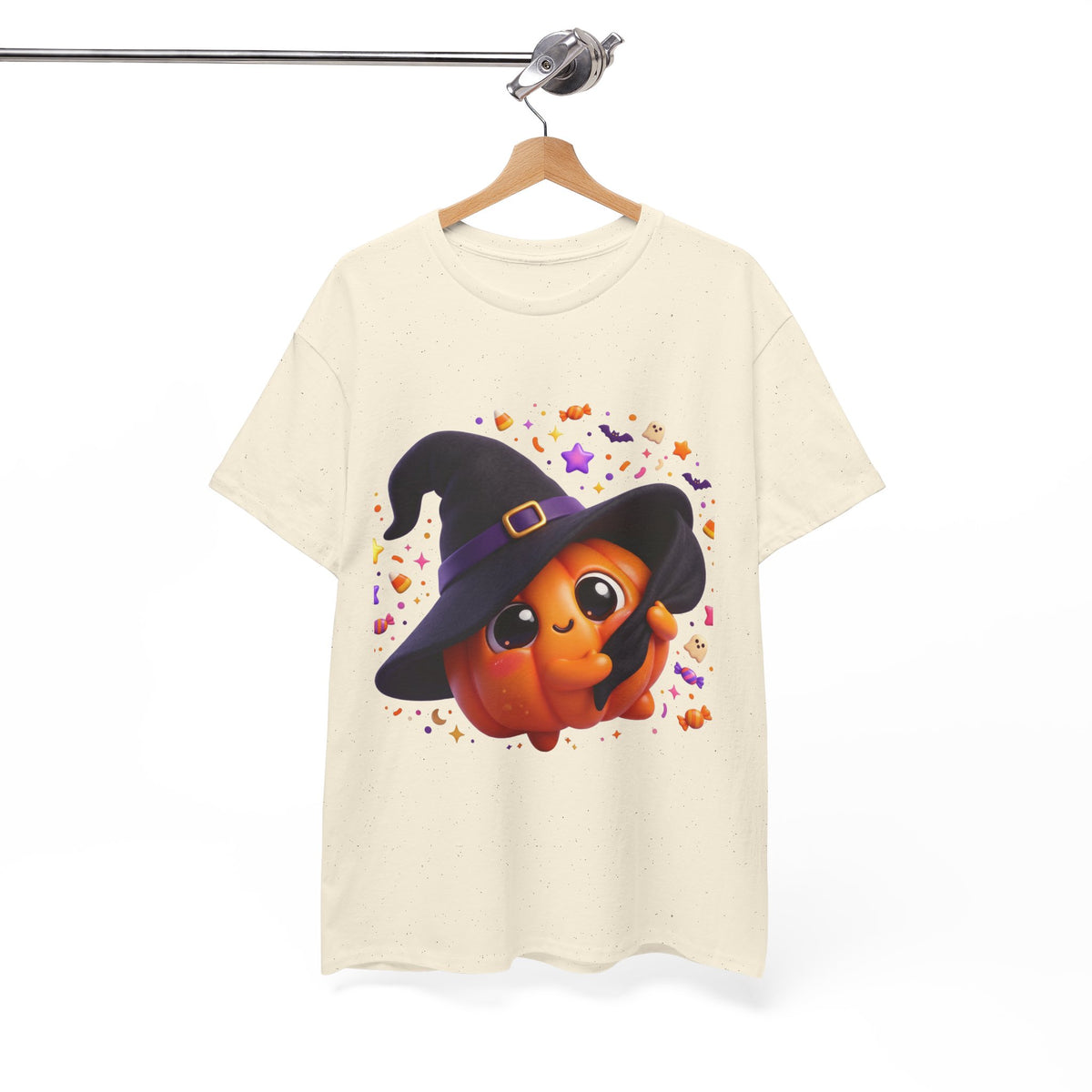Pumpkin Witch T-Shirt — Cute Halloween Jack-o'-Lantern with Witch Hat