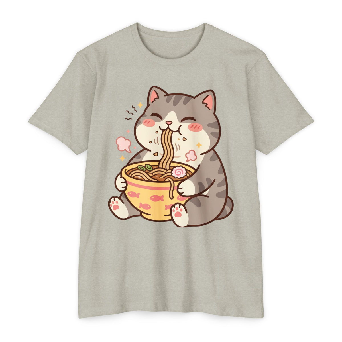 Cute Cat Eating Ramen T-Shirt