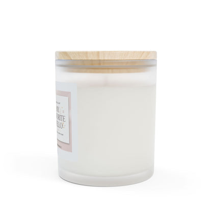 Scented Frosted Glass Candle — “My Favorite Hello” Cat Photo Soy Candle, 11 oz