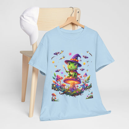 Cute Witch Frog T‑Shirt — Magical Mushroom Halloween Tee