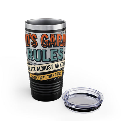20oz Tumbler – Dad’s Garage Rules Coffee Travel Cup