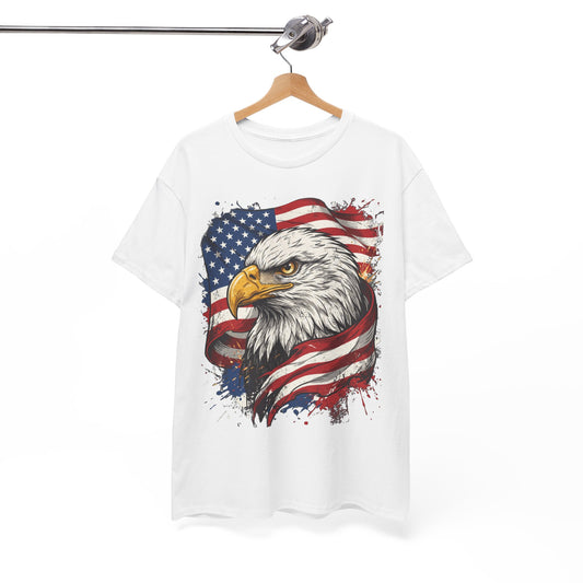 Patriotic Eagle T-Shirt — American Flag Bald Eagle Tee for 4th of July