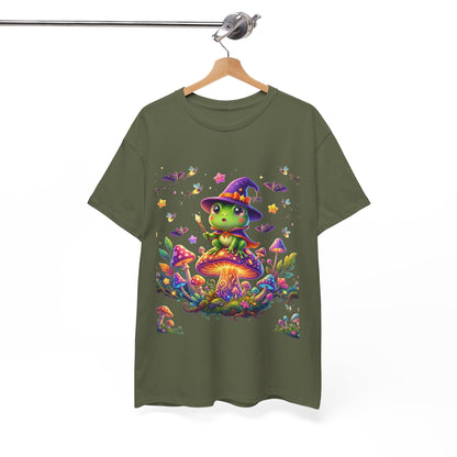 Cute Witch Frog T‑Shirt — Magical Mushroom Halloween Tee