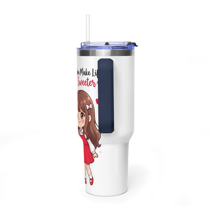 Cute Blushing Boy 40oz Vacuum Thermal Tumbler