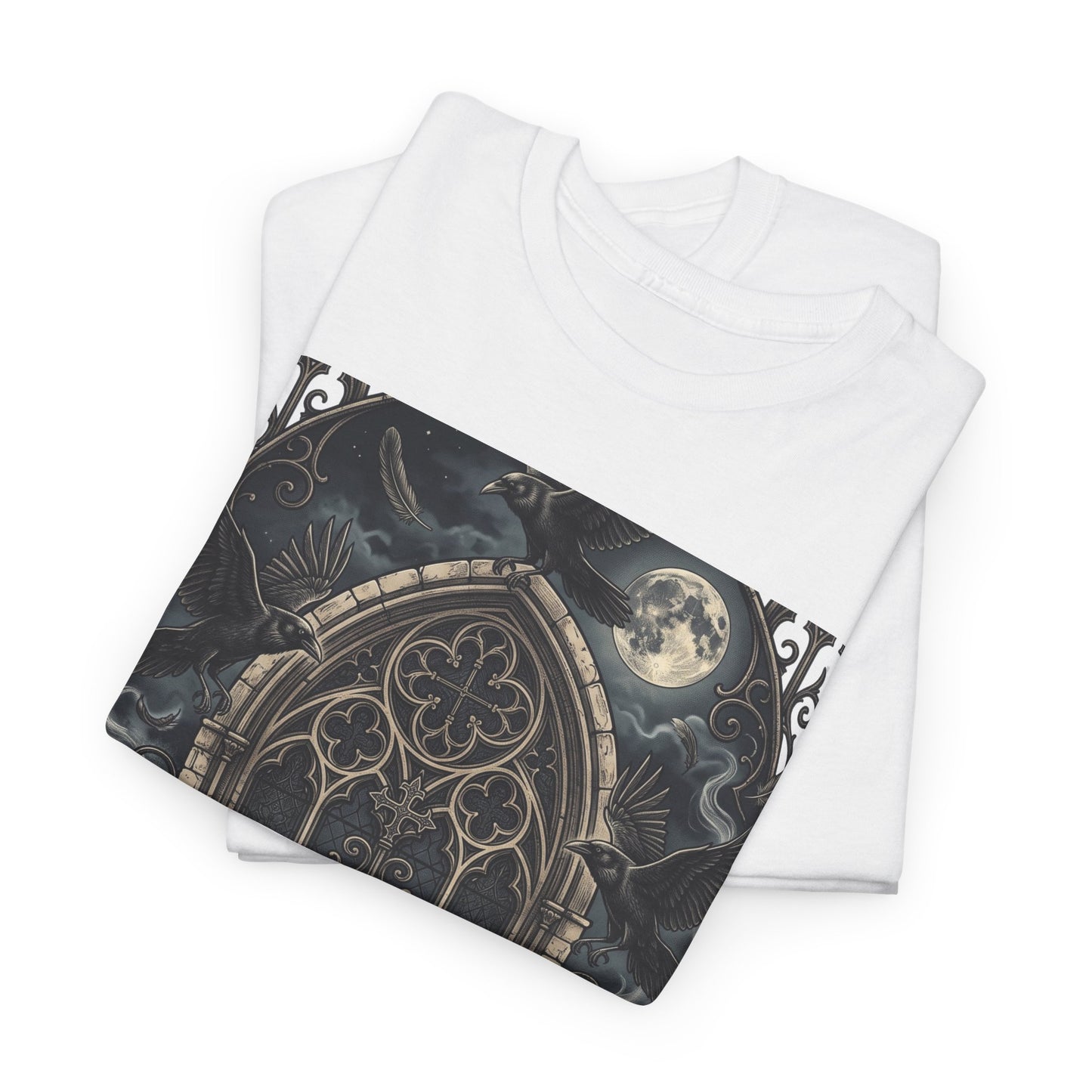 Nocturnal Gothic Tee — Moonlit Cathedral Night Owl Graphic T-Shirt