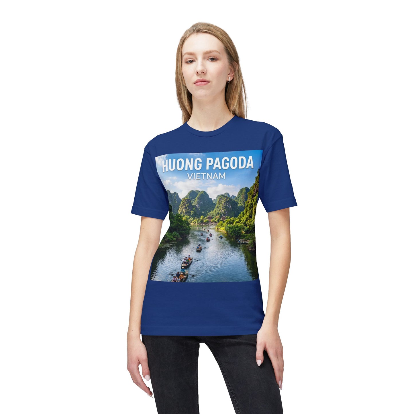 Huong Pagoda Vietnam T-Shirt — Scenic Ninh Binh River Travel Tee