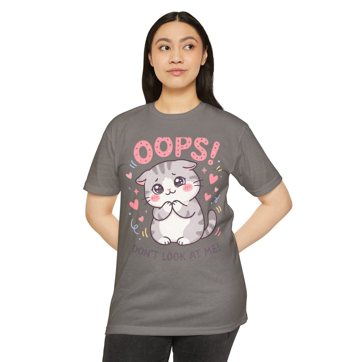 Oops! Cute Kitty Graphic T-Shirt — Adorable Cat Tee for Cat Lovers