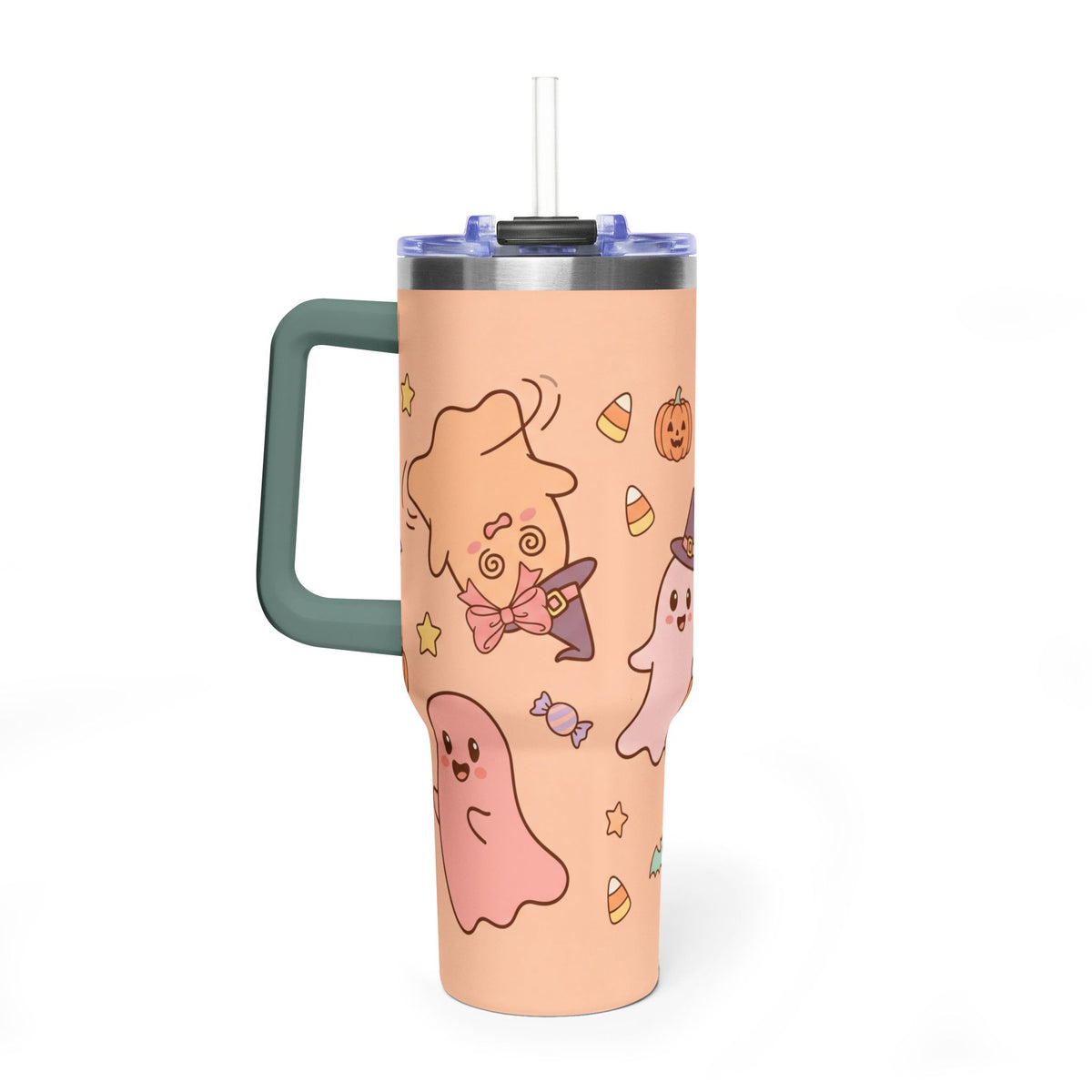 40oz Halloween Ghosts & Pumpkins Thermal Tumbler