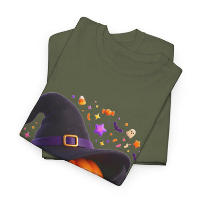 Pumpkin Witch T-Shirt — Cute Halloween Jack-o'-Lantern with Witch Hat
