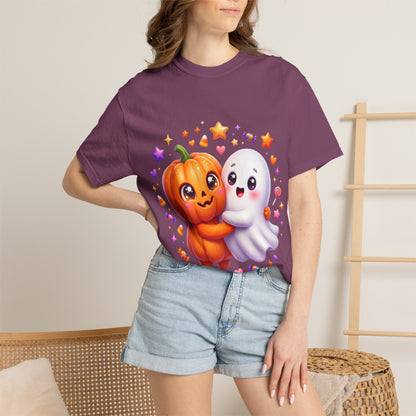 Halloween Pumpkin & Ghost T-Shirt — Cute Spooky Friends Graphic Tee