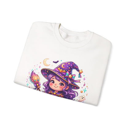 Cute Halloween Witch Sweatshirt — Kawaii Pumpkin Magic Crewneck