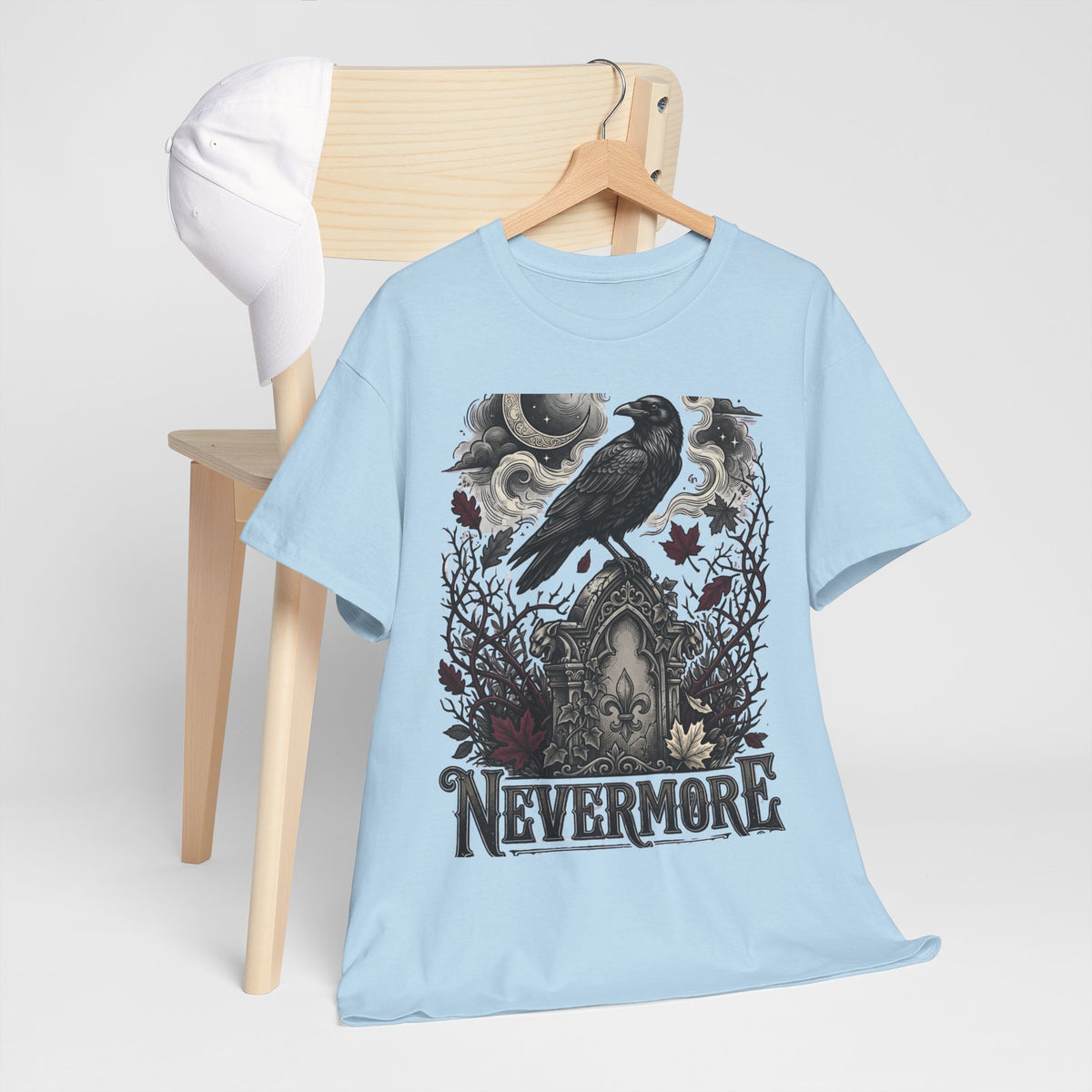 Nevermore Raven T-Shirt — Gothic Edgar Allan Poe Tribute Tee