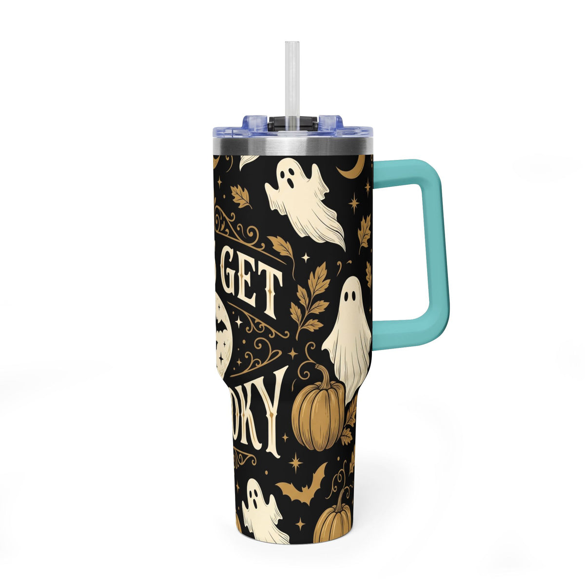 Let’s Get Spooky Halloween Ghosts & Pumpkins 40oz Thermal Tumbler