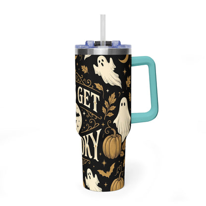 Let’s Get Spooky Halloween Ghosts & Pumpkins 40oz Thermal Tumbler