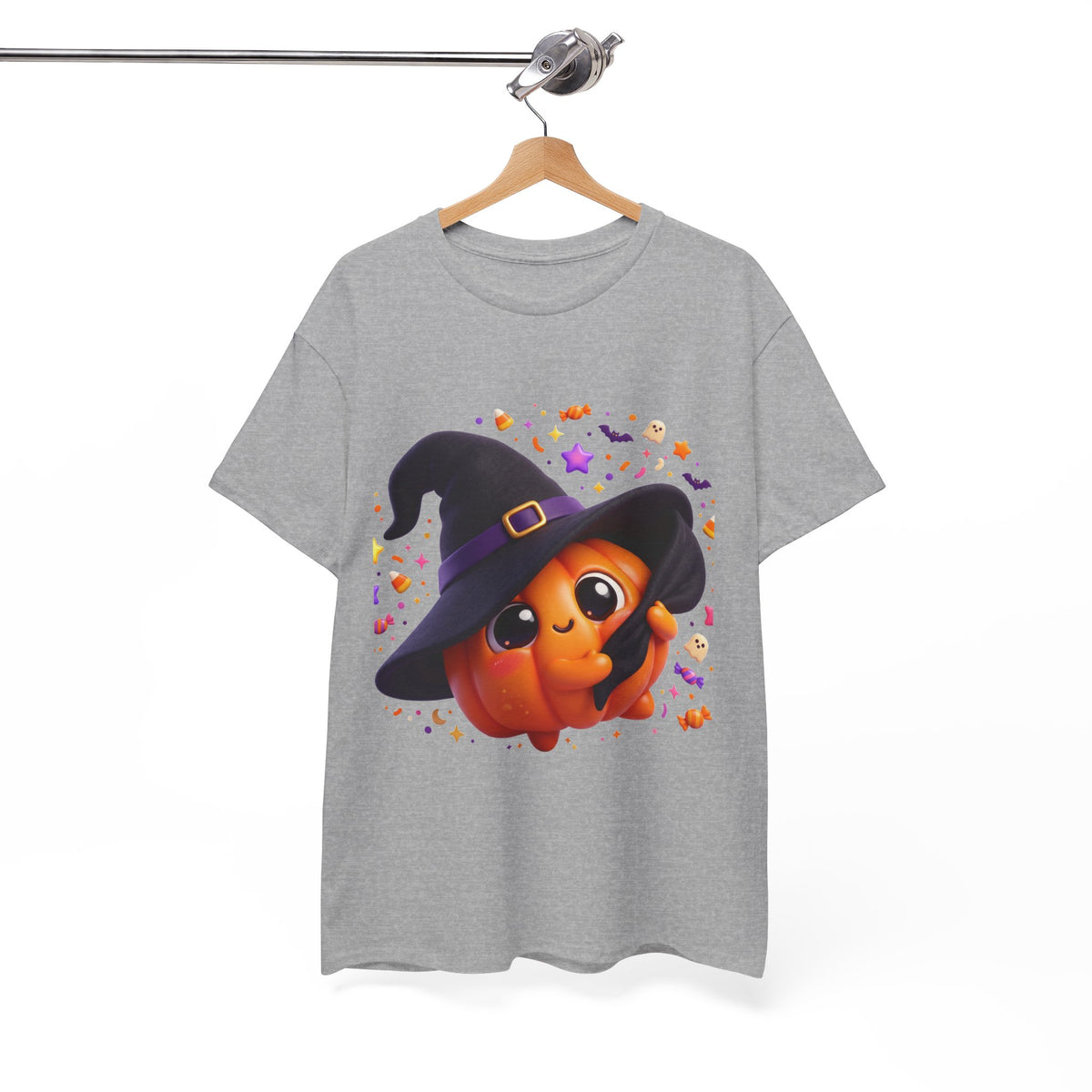 Pumpkin Witch T-Shirt — Cute Halloween Jack-o'-Lantern with Witch Hat