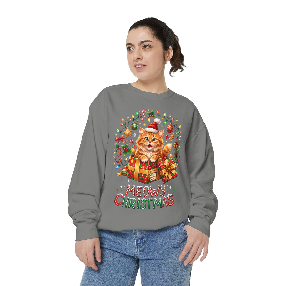 Meowy Christmas Cat Sweatshirt