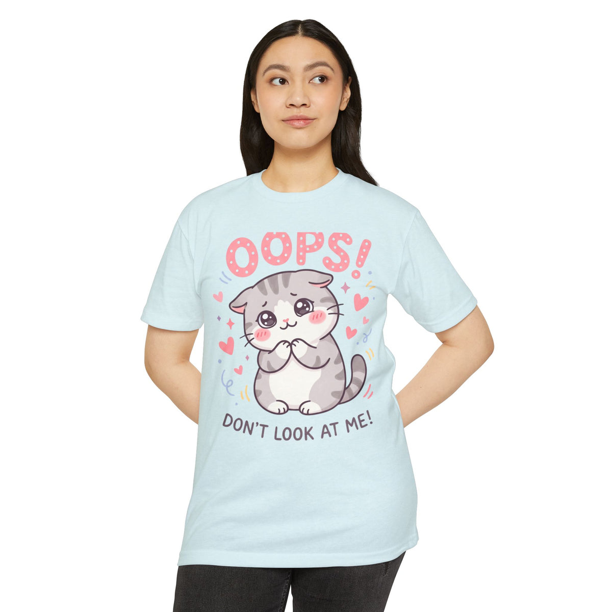 Oops! Cute Kitty Graphic T-Shirt — Adorable Cat Tee for Cat Lovers