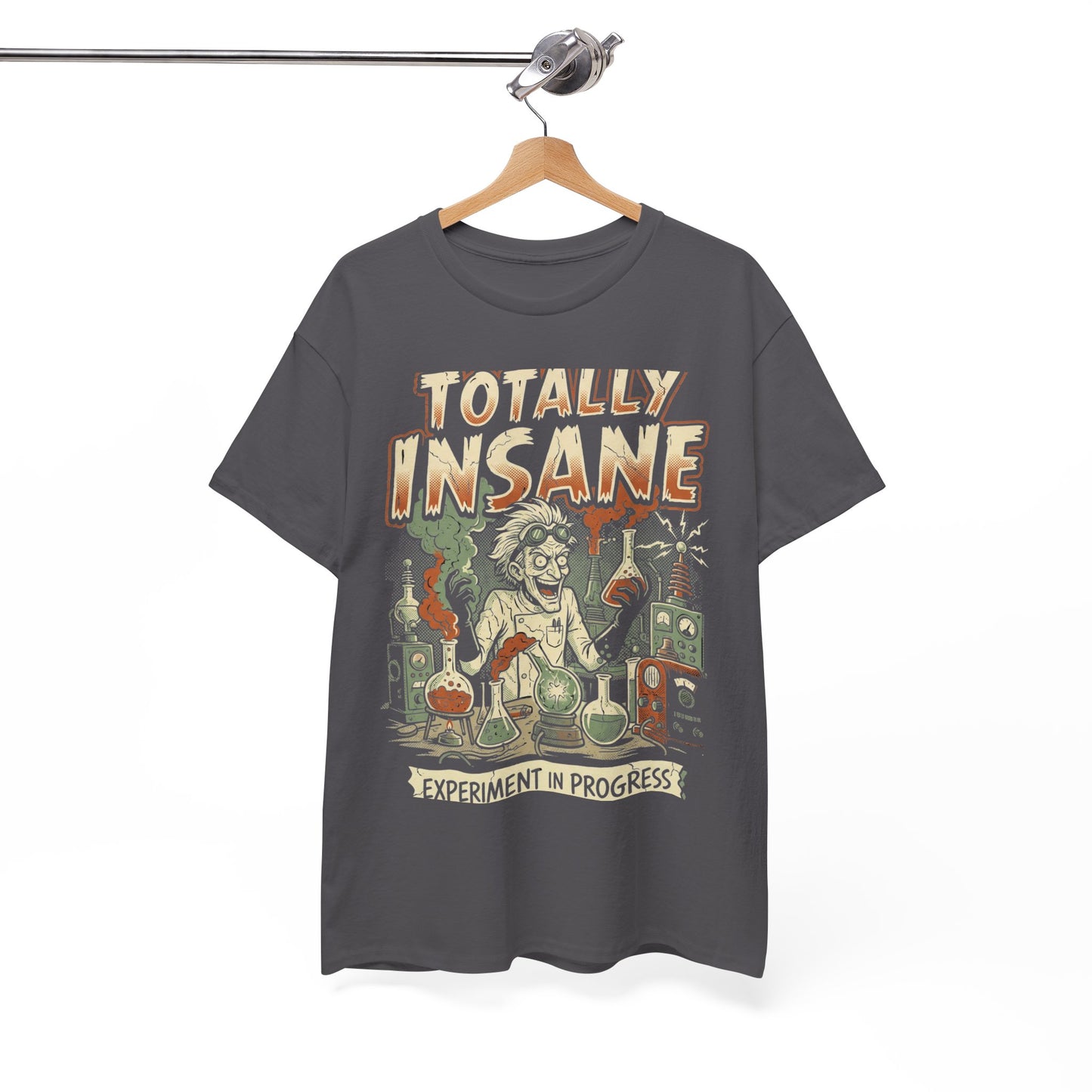 Totally Insane Graphic Tee — Retro Mad Scientist Horror Shirt