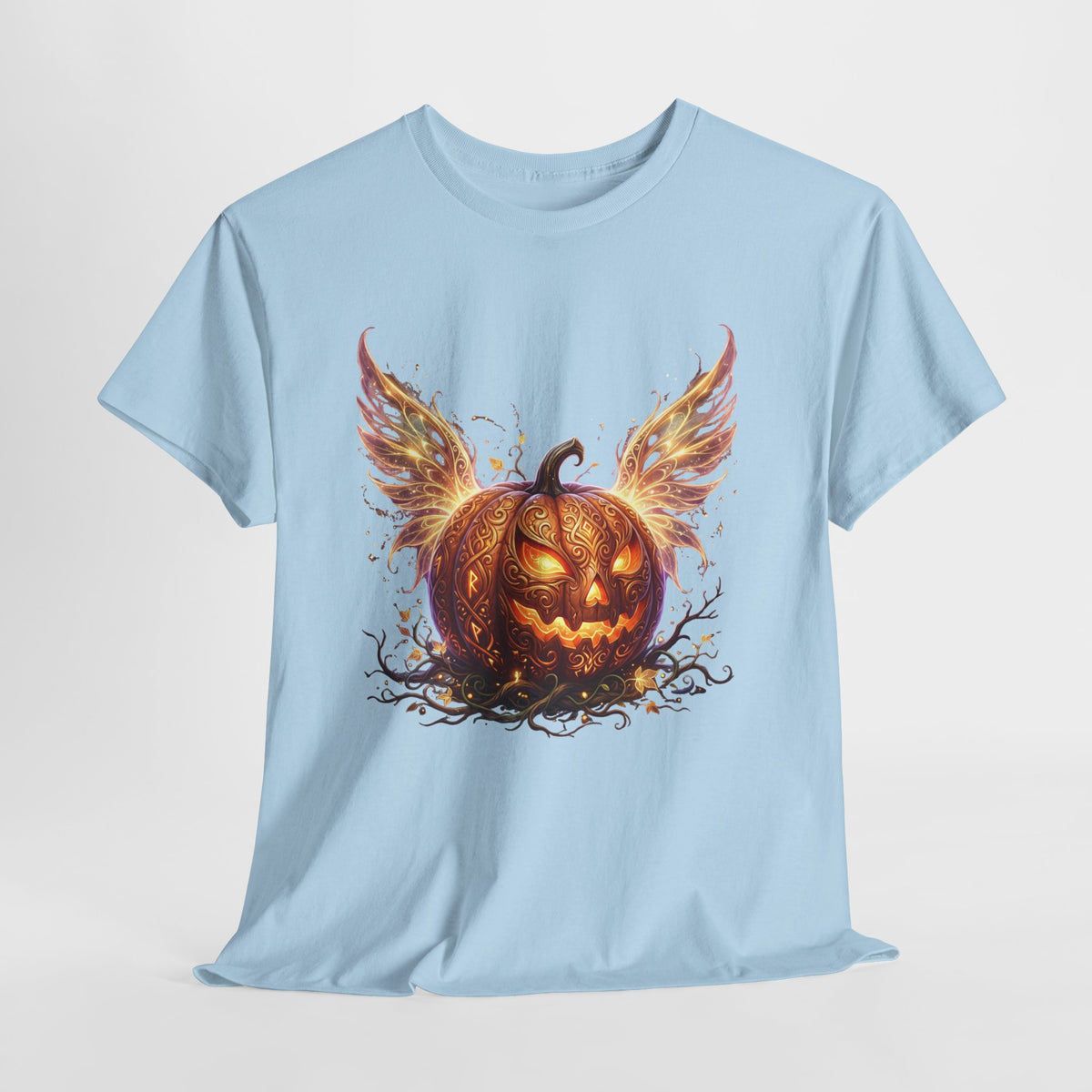 Halloween Pumpkin Tee — Winged Jack-O'-Lantern Graphic Shirt