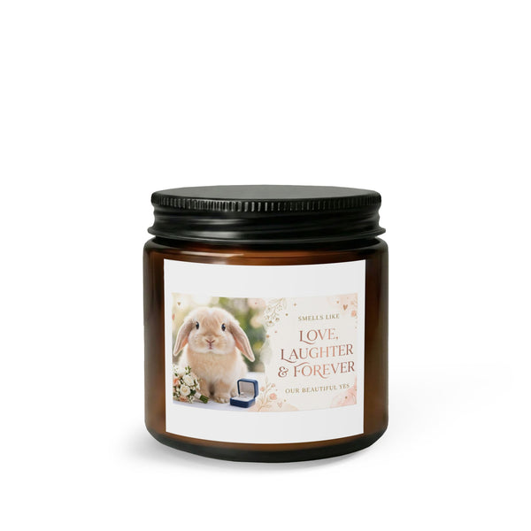 Memorial Bunny Candle Set with Wick Trimmer — "Love, Laughter & Forever"