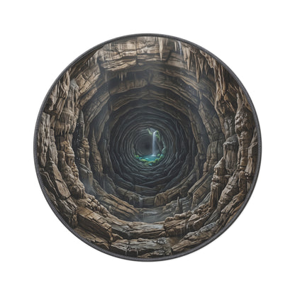 Cave Well Round Rug — 3D Earthy Grotto Vortex Floor Mat