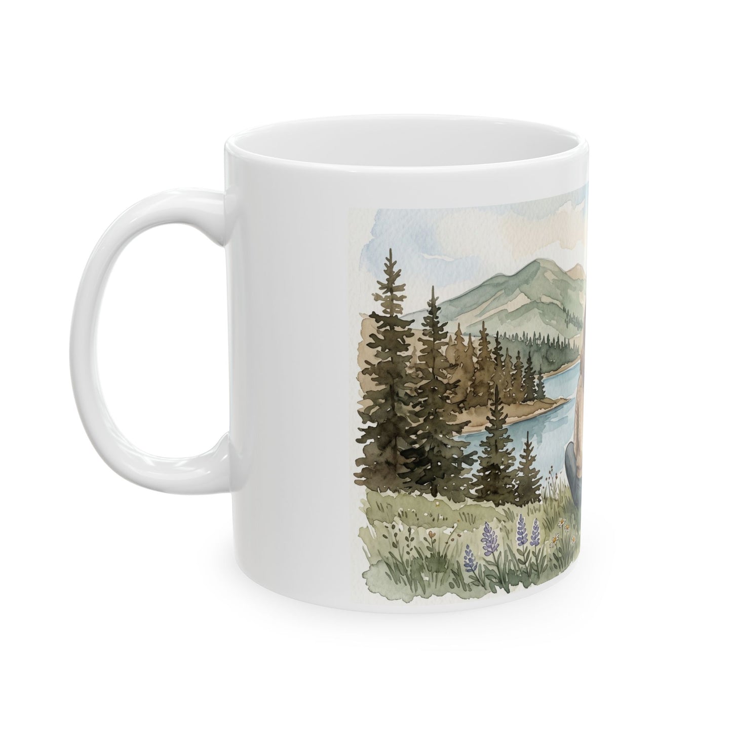 Cozy Mountain Lake - Gifts For Dog Lovers - Woman And Dog Forever By Your Side (Custom Mug) - Personalized Mug