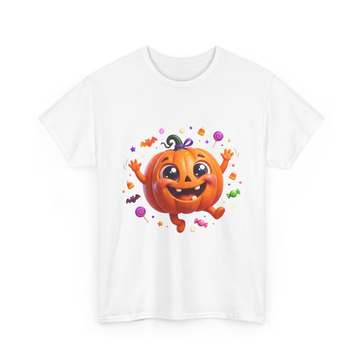 Halloween Pumpkin T‑Shirt — Happy Jack-O'-Lantern Candy Graphic Tee