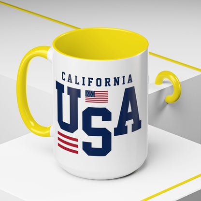 USA California Coffee Mug — Patriotic Accent 11/15oz