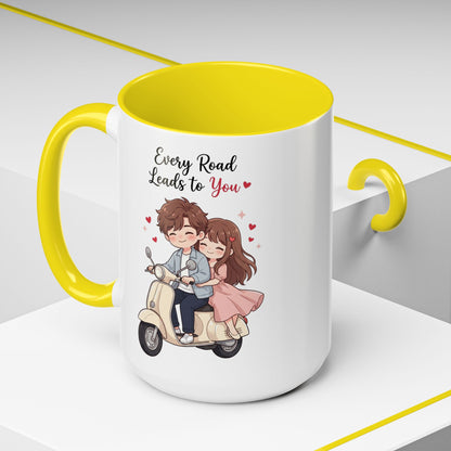 Every Road Leads to You Romantic Couple Coffee Mug
