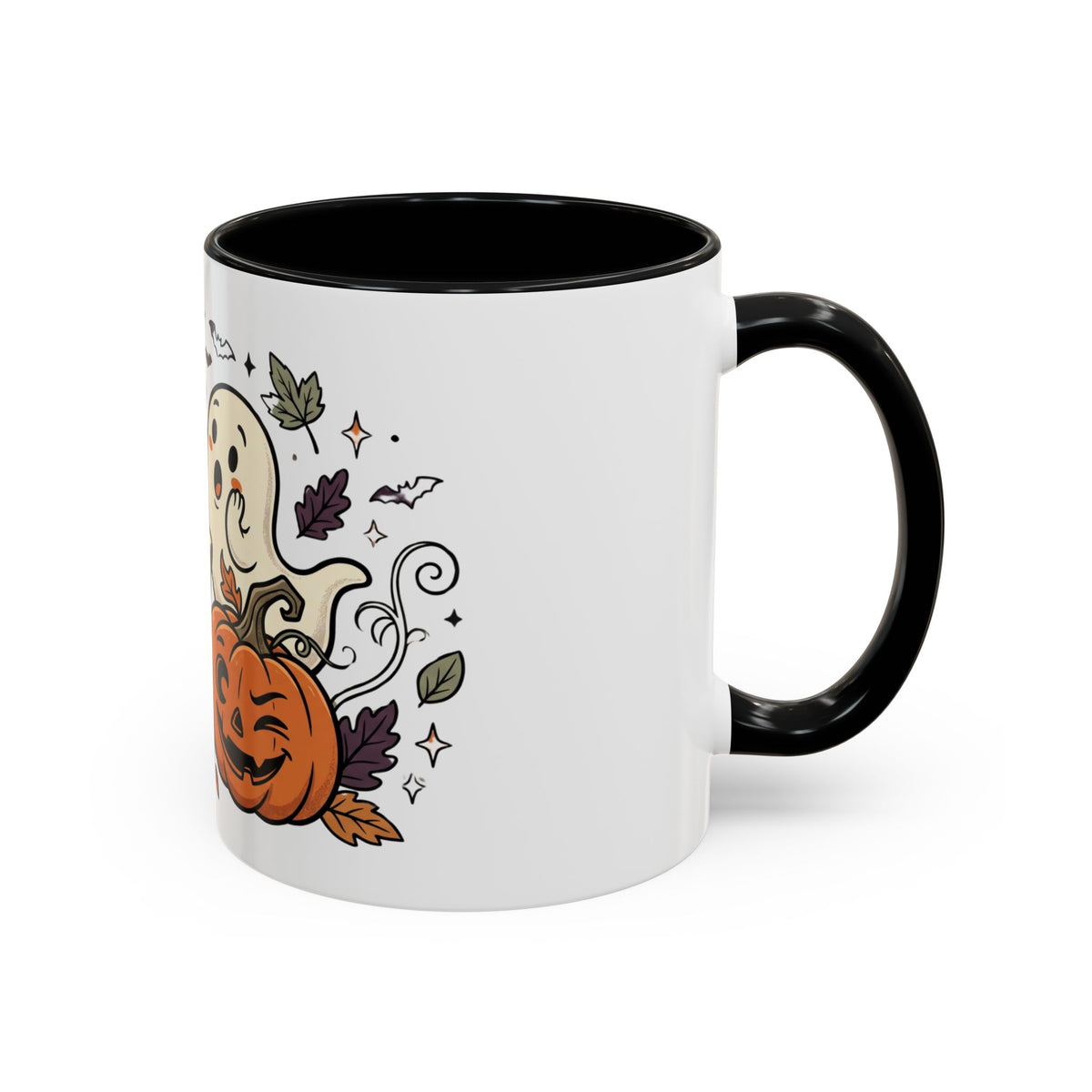 Halloween Ghosts & Pumpkins Coffee Mug — Cute Spooky Accent Mug (11/15oz)