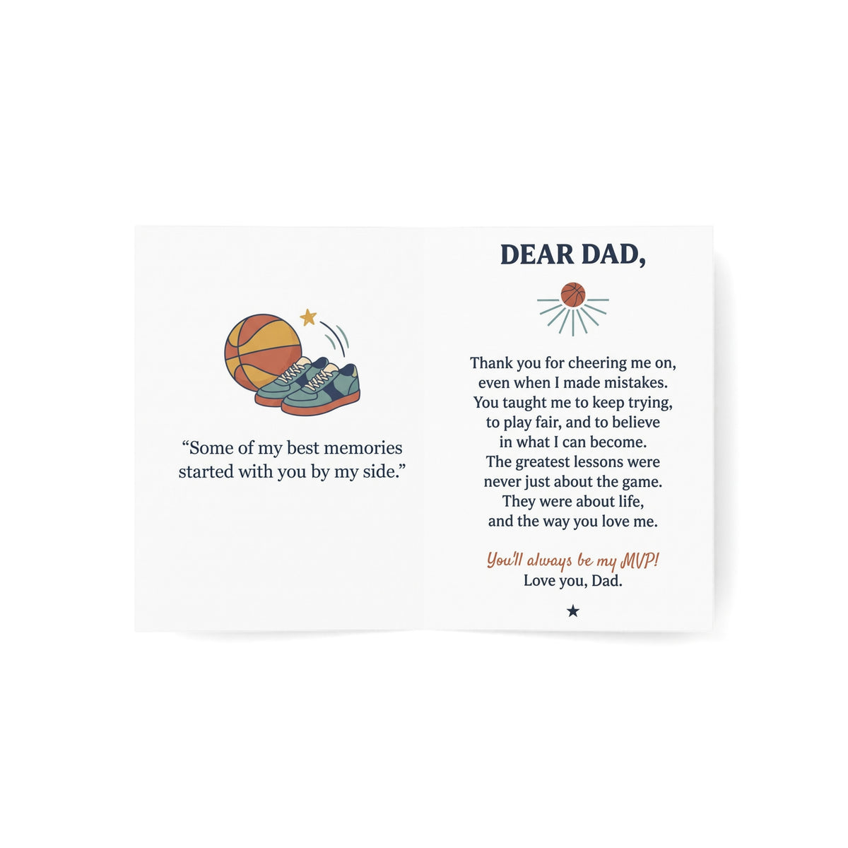 My First Coach, My Forever Hero Greeting Card – Basketball Coach Appreciation