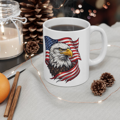American Eagle Flag Coffee Mug — Patriotic 11oz & 15oz Ceramic Mug