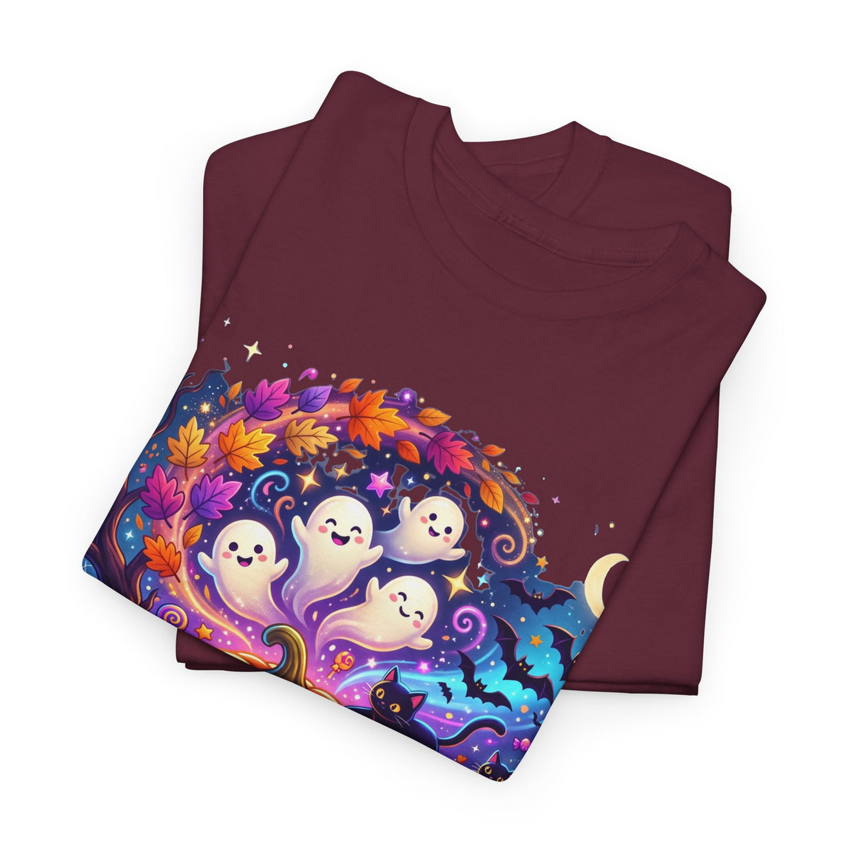 Halloween Pumpkin & Ghosts T-Shirt — Cute Spooky Jack-O'-Lantern Tee