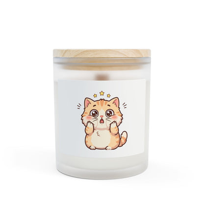 Cute Starry Cat Frosted Glass Candle — 11oz Decorative Scented Candle