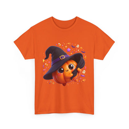 Pumpkin Witch T-Shirt — Cute Halloween Jack-o'-Lantern with Witch Hat