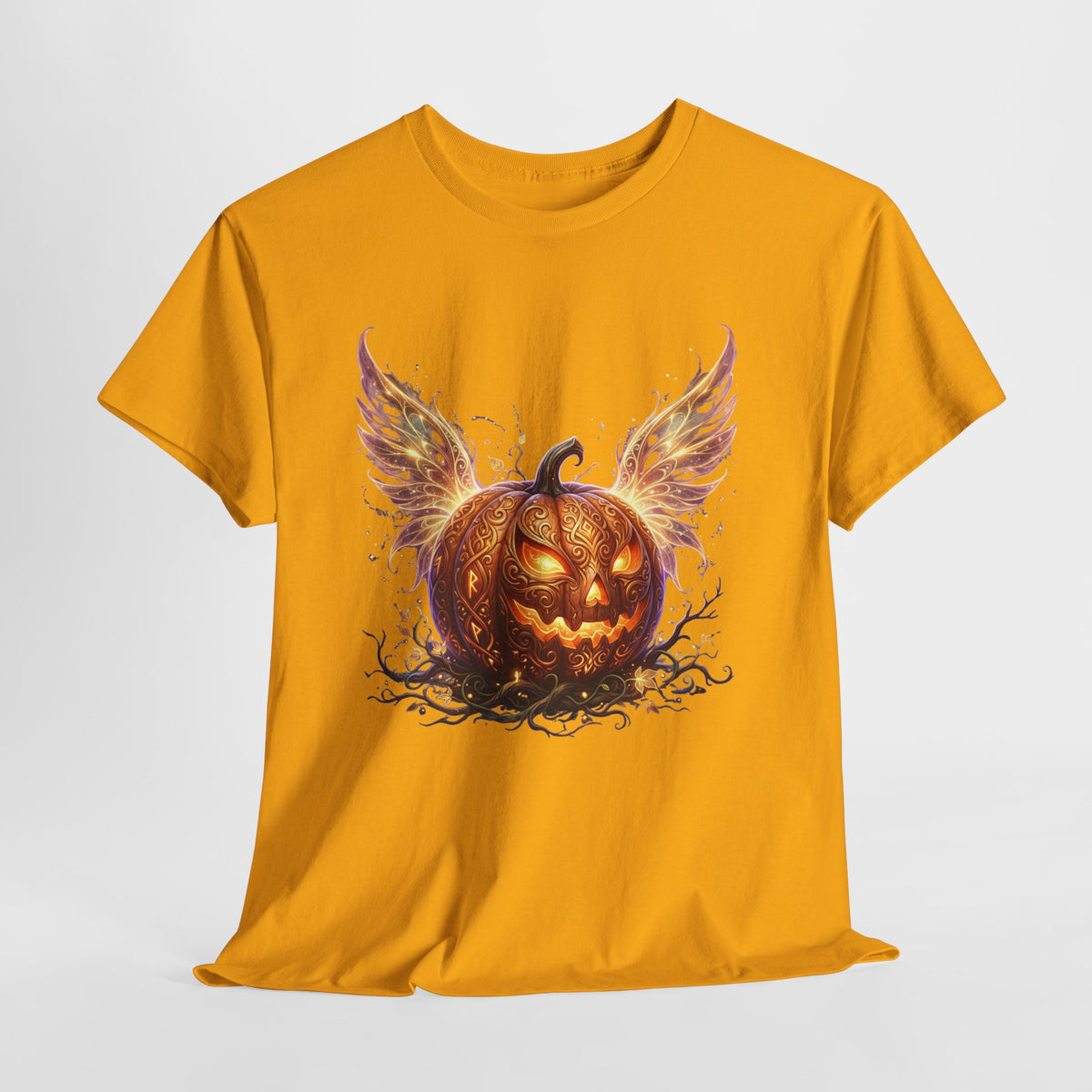 Halloween Pumpkin Tee — Winged Jack-O'-Lantern Graphic Shirt