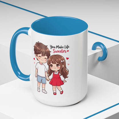 You Make Life Sweeter Couple Coffee Mug