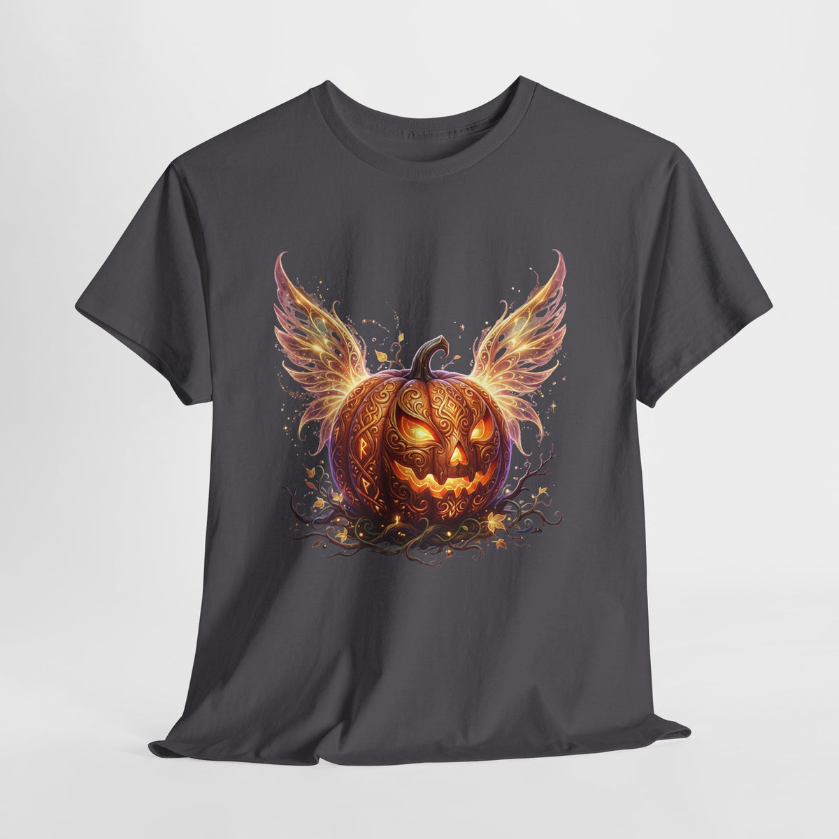 Halloween Pumpkin Tee — Winged Jack-O'-Lantern Graphic Shirt