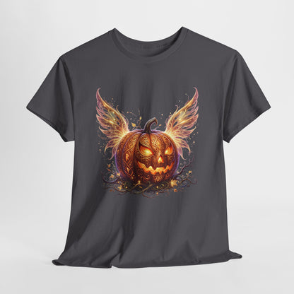 Halloween Pumpkin Tee — Winged Jack-O'-Lantern Graphic Shirt