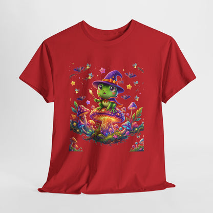 Cute Witch Frog T‑Shirt — Magical Mushroom Halloween Tee