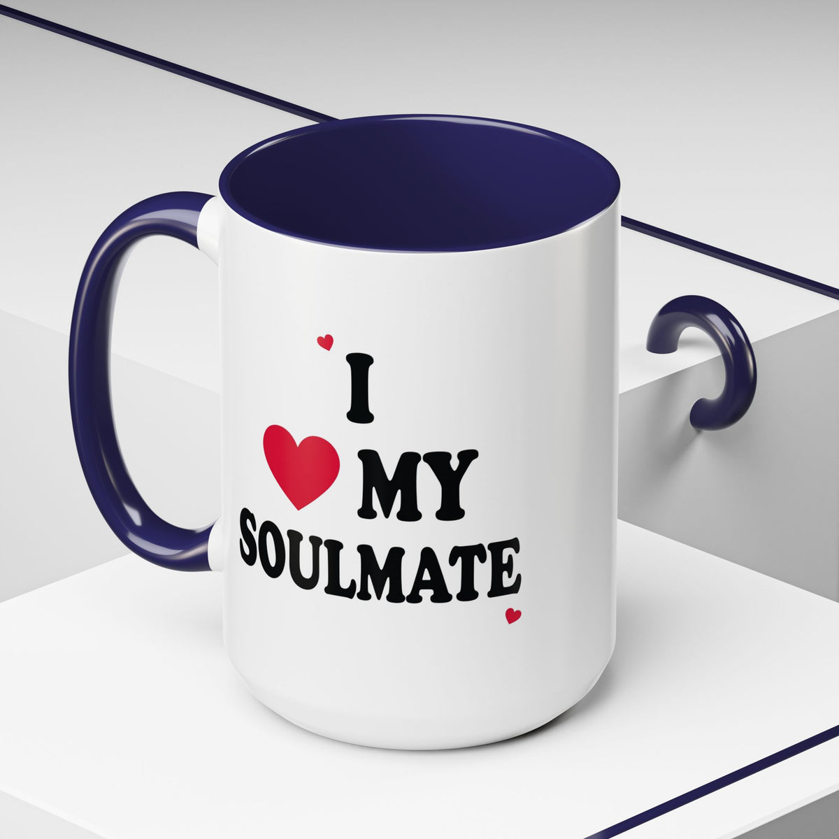 I Love My Soulmate Accent Coffee Mug
