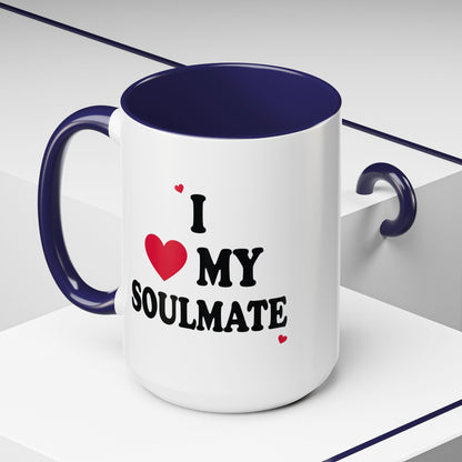 I Love My Soulmate Accent Coffee Mug