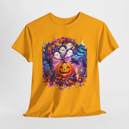 Halloween Pumpkin & Ghosts T-Shirt — Cute Spooky Jack-O'-Lantern Tee
