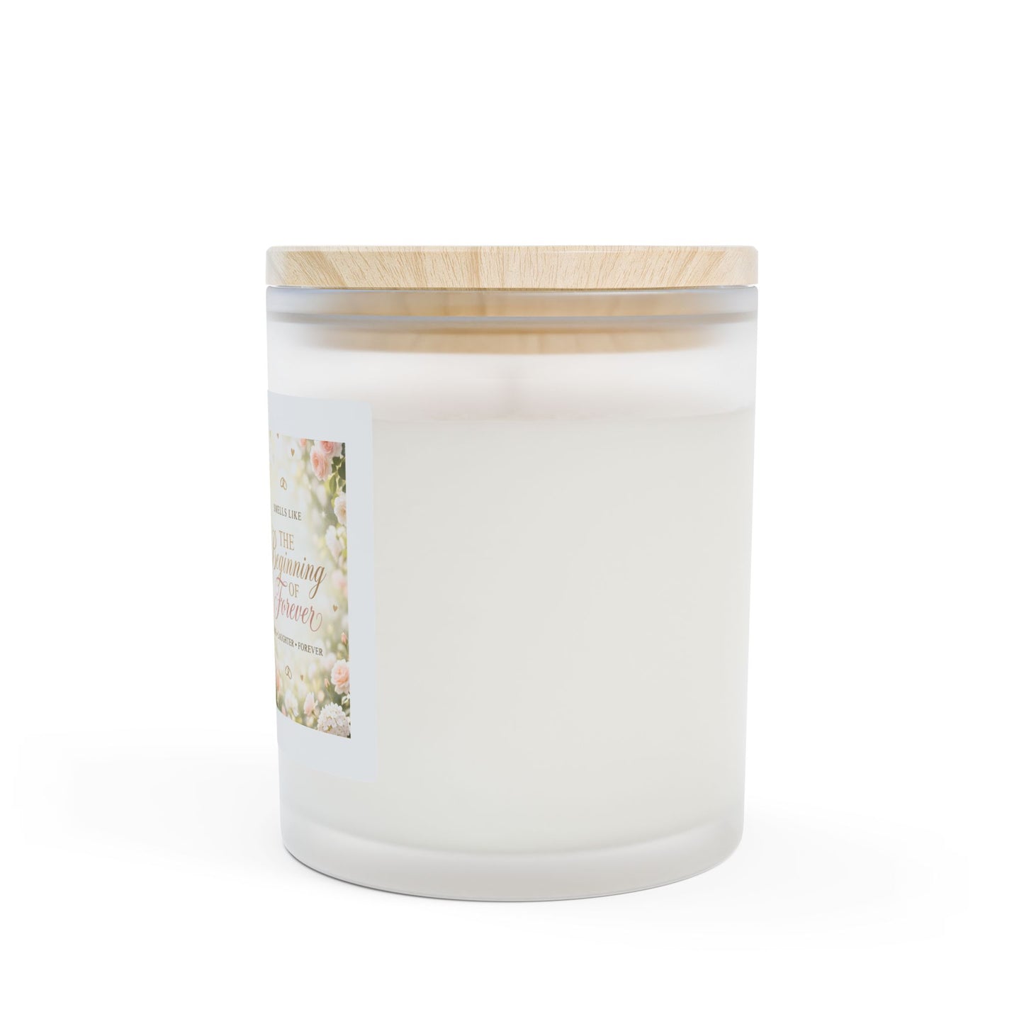 Frosted Glass Candle — 'The Beginning of Forever' Floral Scented 11oz