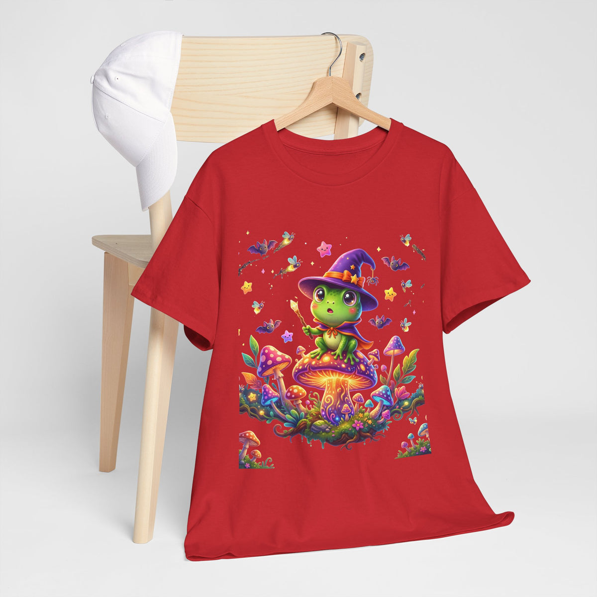 Cute Witch Frog T‑Shirt — Magical Mushroom Halloween Tee