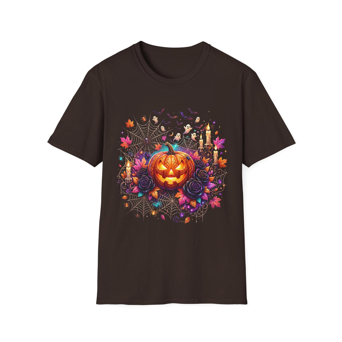 Jack-o'-Lantern Floral Halloween T-Shirt